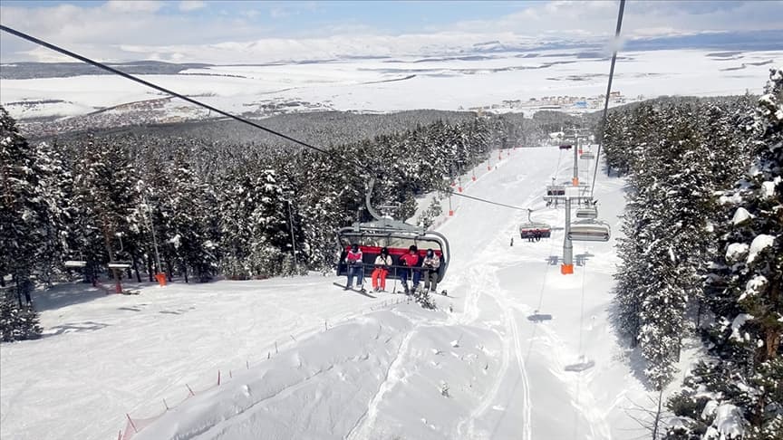 sarikamis ski center crystal snow and forest