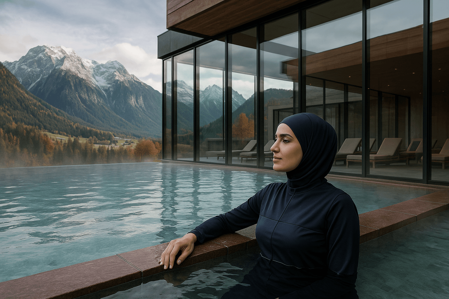 tesettür-mayolu-kadın-dag-manzaralı-spa-havuzunda